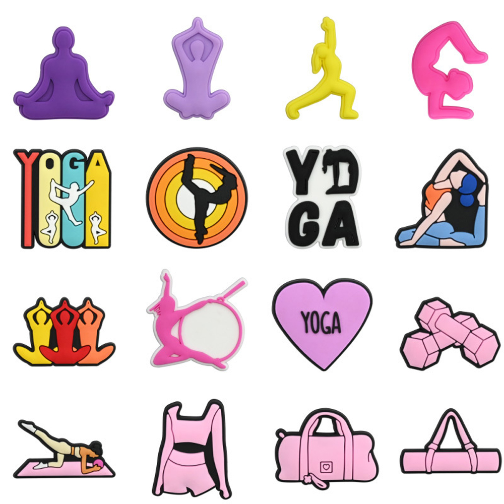 Yoga Fitness Gifts - Yoga Egzersizi Temalı Ayakkabı Süsleri, PVC