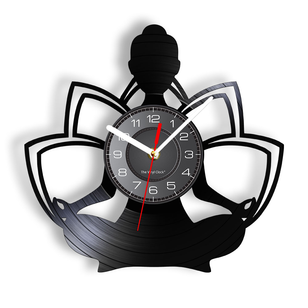 Yoga Fitness Watch - Yoga Pozu Vinil Plak Duvar Saati