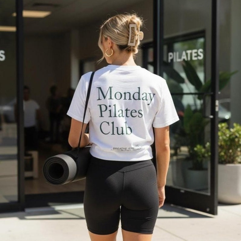 Yoga Fitness Fit Club - Pilates için gömlek Pazartesi Pilates Kulübü